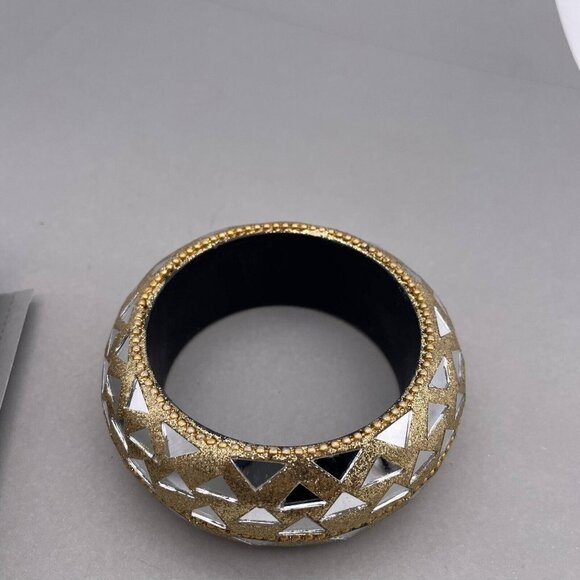 Gold with Real Pieces of Mirror Bracelet - Picture 11 of 11